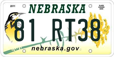 NE license plate 81RT38