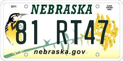 NE license plate 81RT47