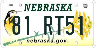 NE license plate 81RT51