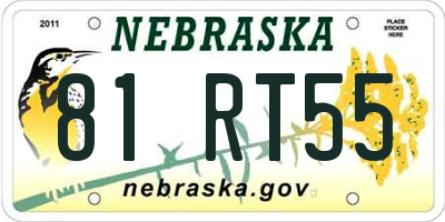 NE license plate 81RT55