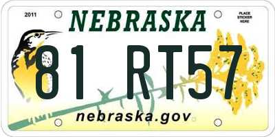 NE license plate 81RT57