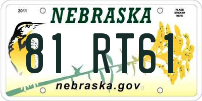 NE license plate 81RT61
