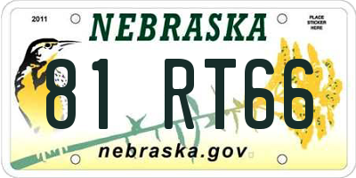 NE license plate 81RT66