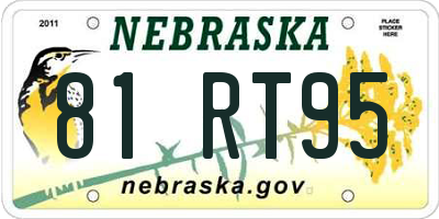 NE license plate 81RT95