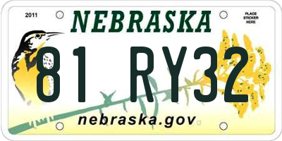 NE license plate 81RY32