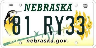 NE license plate 81RY33