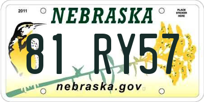 NE license plate 81RY57