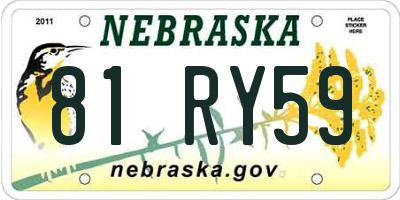 NE license plate 81RY59