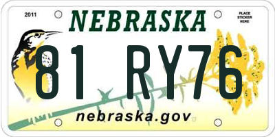 NE license plate 81RY76