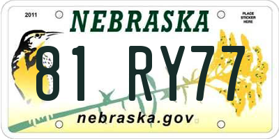 NE license plate 81RY77