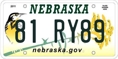 NE license plate 81RY89