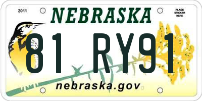 NE license plate 81RY91