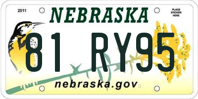NE license plate 81RY95