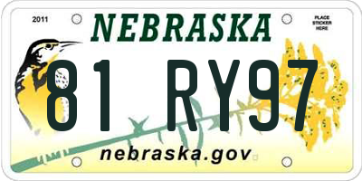 NE license plate 81RY97
