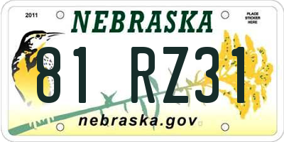 NE license plate 81RZ31