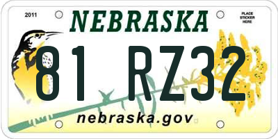 NE license plate 81RZ32