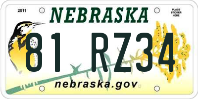 NE license plate 81RZ34