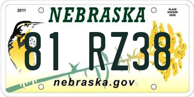 NE license plate 81RZ38
