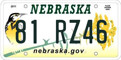 NE license plate 81RZ46