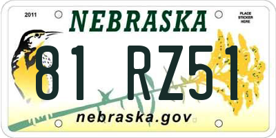 NE license plate 81RZ51