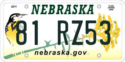 NE license plate 81RZ53