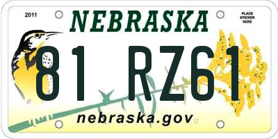 NE license plate 81RZ61