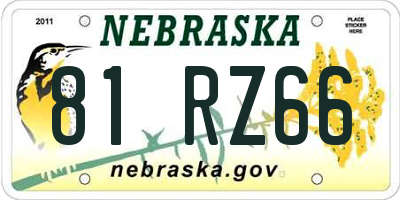 NE license plate 81RZ66