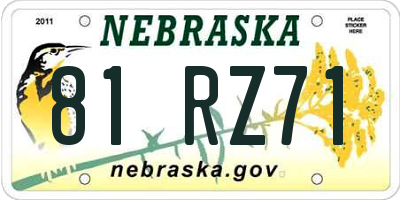 NE license plate 81RZ71