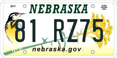 NE license plate 81RZ75