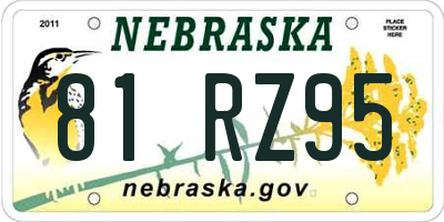 NE license plate 81RZ95