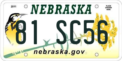NE license plate 81SC56