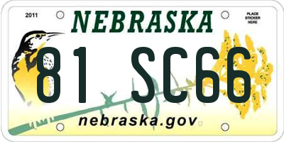 NE license plate 81SC66