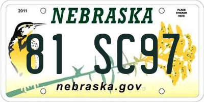 NE license plate 81SC97