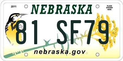 NE license plate 81SF79