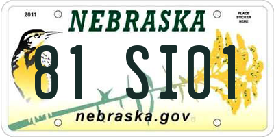 NE license plate 81SI01