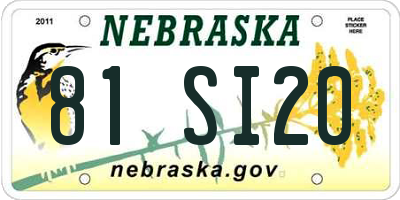 NE license plate 81SI20