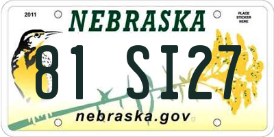 NE license plate 81SI27