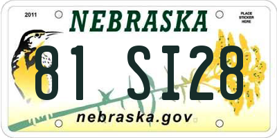 NE license plate 81SI28