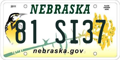 NE license plate 81SI37