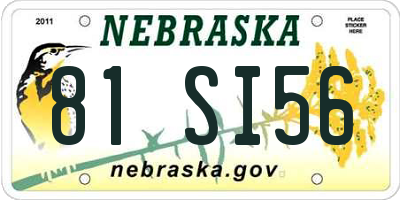 NE license plate 81SI56