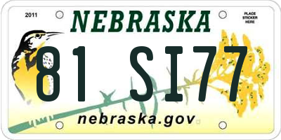NE license plate 81SI77