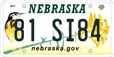NE license plate 81SI84