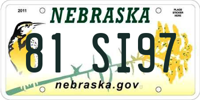 NE license plate 81SI97