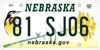 NE license plate 81SJ06