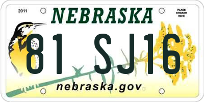 NE license plate 81SJ16