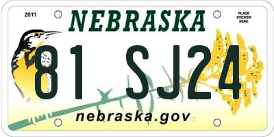 NE license plate 81SJ24