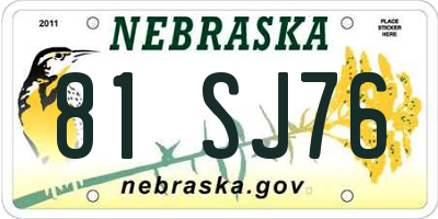 NE license plate 81SJ76