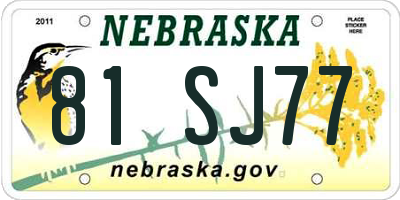 NE license plate 81SJ77