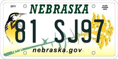 NE license plate 81SJ97