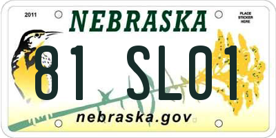 NE license plate 81SL01